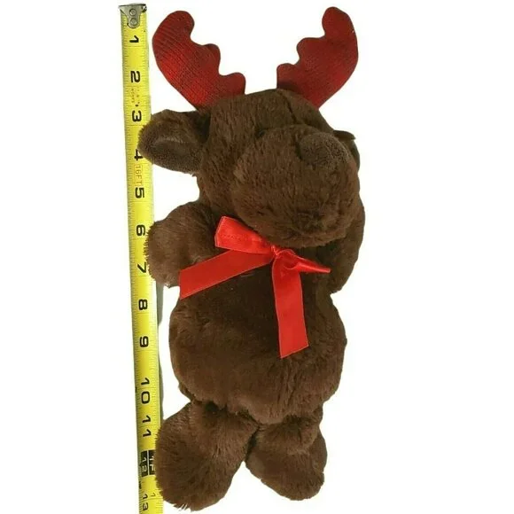 Plush Christmas Moose Brown Stuffed Knit Antler Deer Dan Dee Collector's Choice - Picture 5 of 6